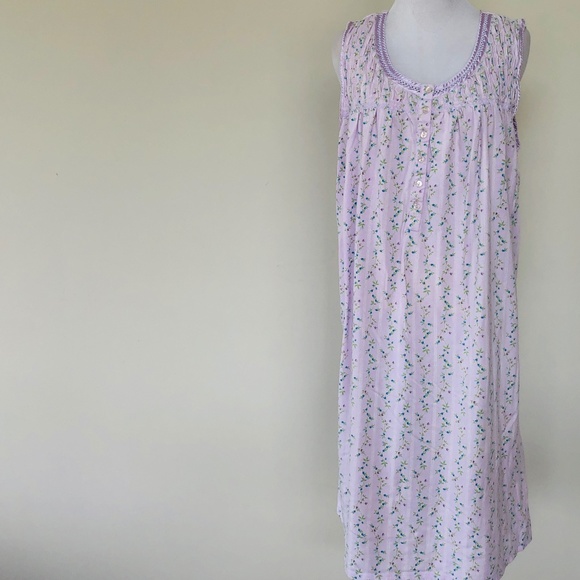 Violet Purple Floral Nightgown Pullover Sleeveless SECRET TREASURES Medium - Picture 1 of 8